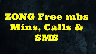 Zong Unlimited Free MB'S Mins Calls & SmS Use Now . screenshot 1
