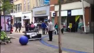 Old Guy Dancing To Busker Playing Snow Patrol Chasing Cars, In Bristol Town Centre.