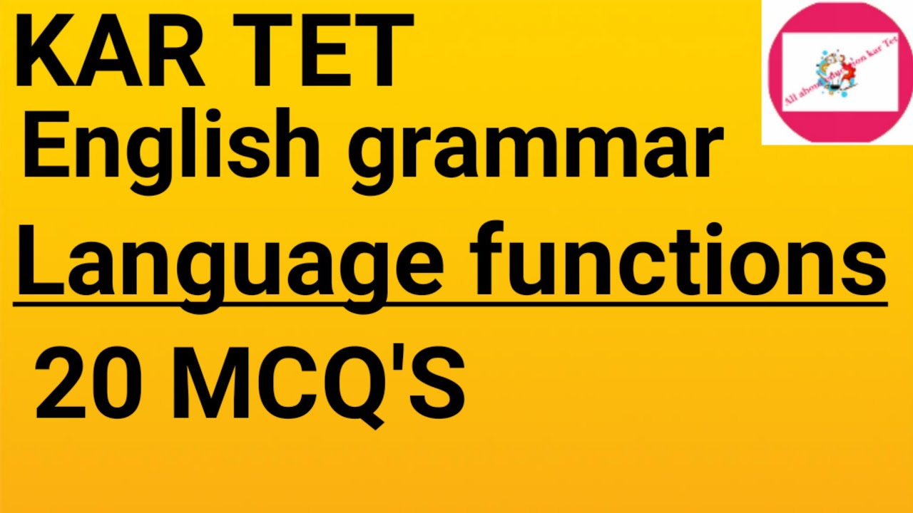 TET English Grammar Language Functions | CTET | GPSTR @allabouteducationKarTet