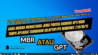 How to Find Out if Your Hard Disk Partition Type is GPT or MBR Without Additional Applications on... How to Find Out if Your Hard Disk Partition Type is GPT or MBR Without Additional Applications on...