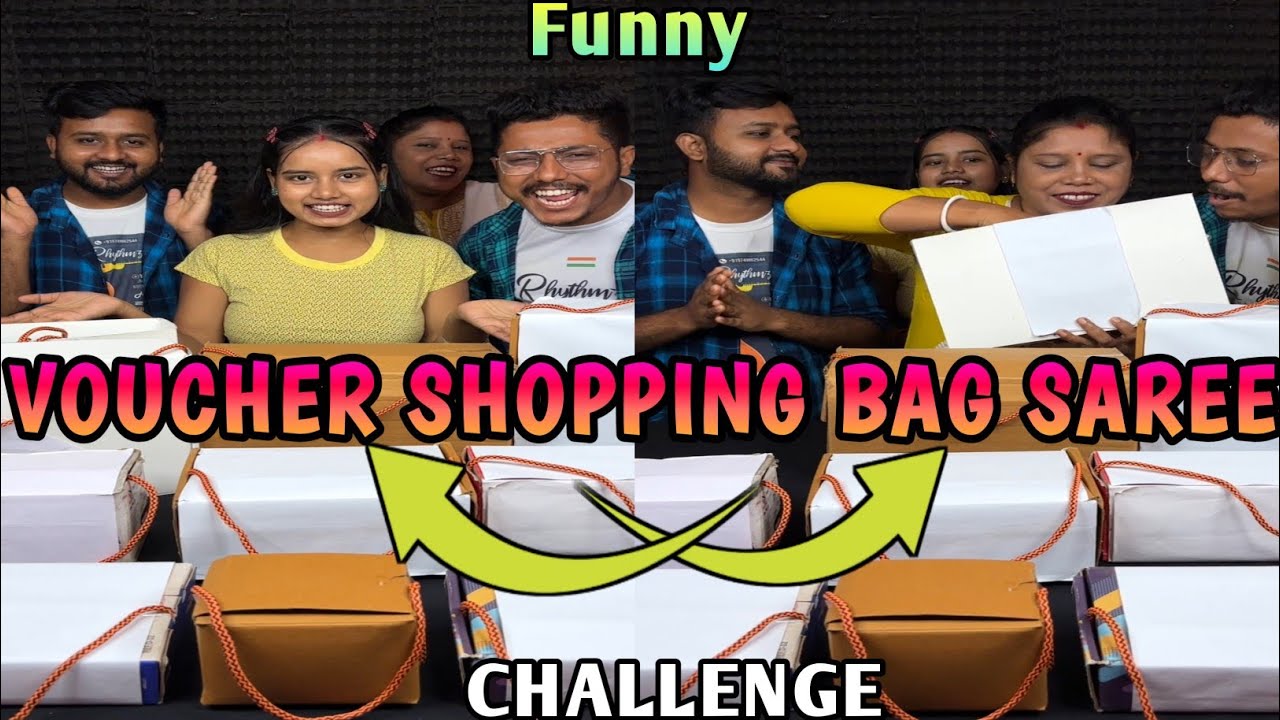Attractive Voucher Shopping Bag Saree Grip Funny Challenge With Family