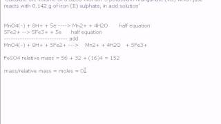IB Chemistry: Redox reaction calculation