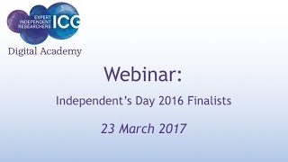 ICG Webinar: Independent's Day Finalists 2016