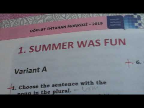 English 6 sinif dim testi cavablar❤||Qapali suallar(2 ci hissə)||1.Summer was fun