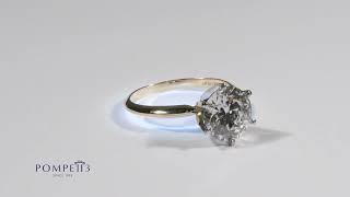 Solitaire Diamond Engagement Ring in 14k Gold by Pompeii3