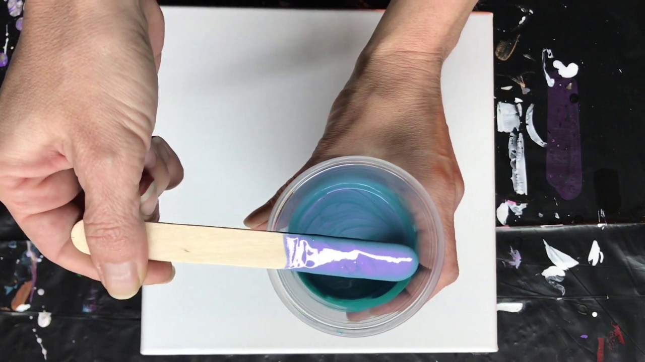 (71)Acrylic Pouring - 1 Colour Shift Paint 2 Techniques