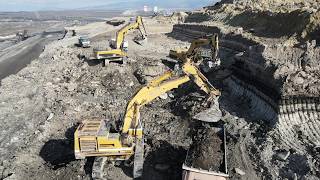 Mining from Above | Caterpillar & Liebherr Heavy Equipment in Full Action - Ektor Epe