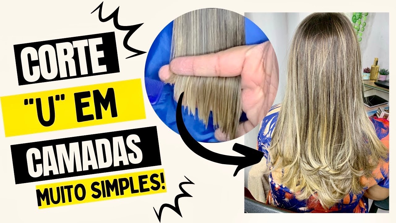 Cabelo com movimento e muito leve Corte realizado no ângulo de 90