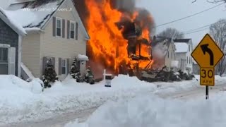 Massachusetts home explodes after Northeast blizzard