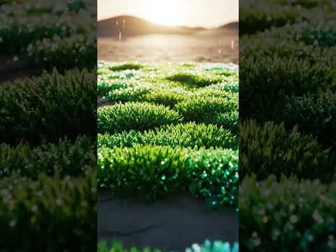Barren desert floor explodes into a flourishing, bioluminesc #shorts #aireels #aishorts