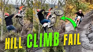 Biker Attempts a Hill Climb Then Fails