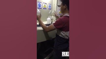 Glass frosting treatment show - Glass bottle sandblasting machine | Turntable sand blaster machine