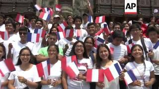 Red Carpet Welcome For French President In Peru