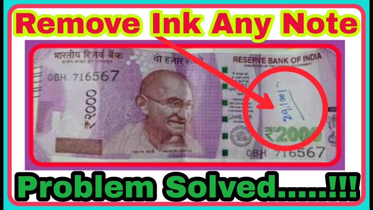 How To Remove Ink Pen Written From Any Note - YouTube