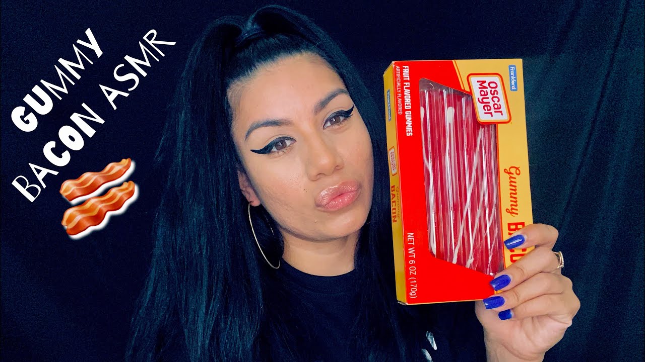 ASMR EATING GUMMY BACON MUKBANG 먹방 (NO TALKING) SHEEATSASMR