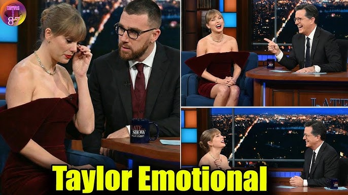 Uncut version: Taylor Swift Gets Emotional about her fiancé Travis on Late show - stephen Colbert