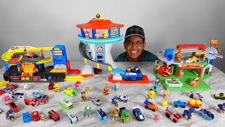 Farm Frenzy VS Speedway Pit Shop VS Look Out Bay Tower Paw Patrol VS Adventure Force Kids Toys