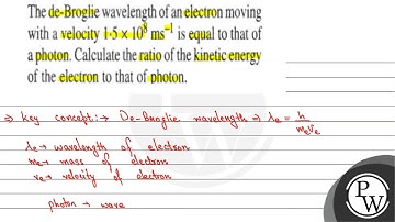 The de-Broglie wavelength of an electron moving with a velocity \( ...
