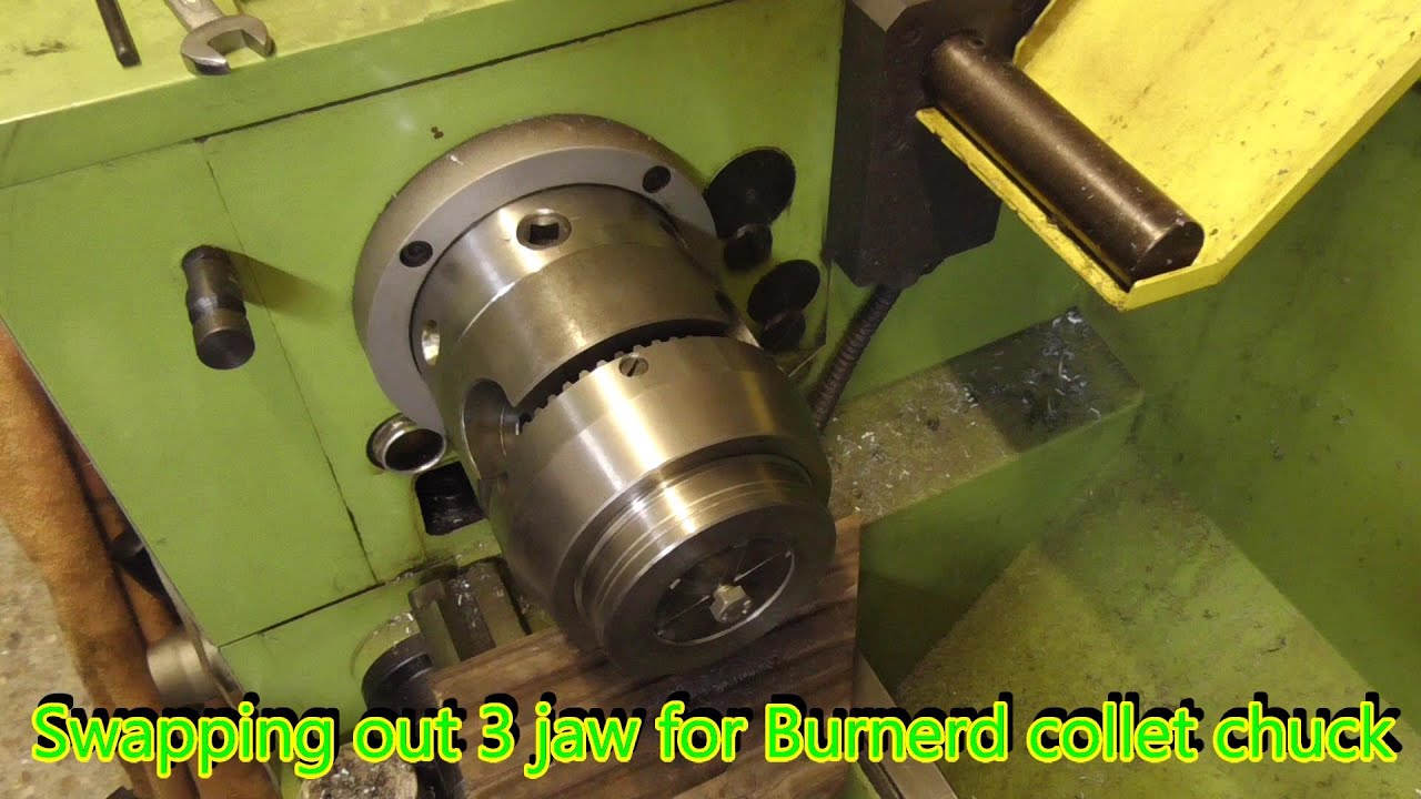 Changing the 3 jaw D1-4 camlock to a Burnerd collet chuck On the Warco GH1322 lathe