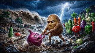 Datos 🥔 Aaloo Saved Pyaaz from a Deadly Flood! 🌊 | Emotional Vegetable Story Guía