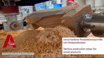 Various applications of the QUATTRO CNC angle aggregate in the production of artistic wooden lamps.