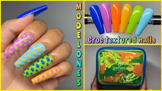 MODELONES x PANTONE INSTITUTE COLLECTION || CROC TEXTURED PRESS ON NAILS TUTORIAL