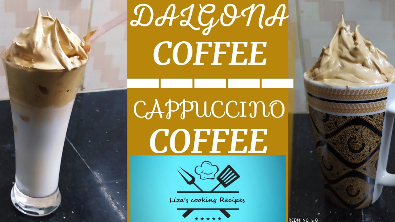 Dalgona Coffee.Cappuccino coffee. Easy homemade recipe in bangla