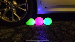 Car Crushing All Things Crunchy &amp; Soft| Glow n’ the Dark Edition| Dry, Wet, Frozen Floral Foam