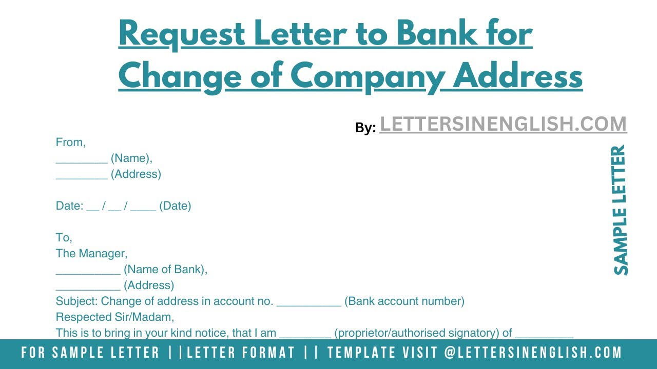Request Letter To Bank For Change Of Company Address YouTube Request Letter To Bank For Change Of Company Address YouTube