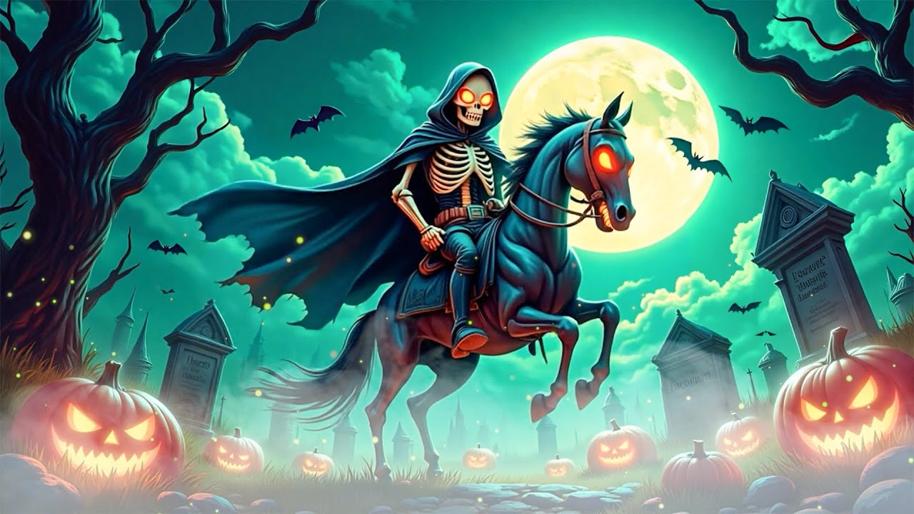 Haunted Cemetery at Moonrise 🎃 Relaxing Halloween Music 👻 Scary Ambient