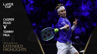 Casper Ruud v Tommy Paul Extended Highlights | Laver Cup 2023 Match 6 by Laver Cup 49,421 views 7 months ago 8 minutes, 4 seconds
