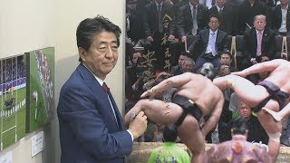 「日本が世界で輝いた年」 安倍首相 報道写真展観賞