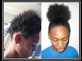 How to straighten/Stretch 4c Hair and rock a Big Puff! (Demo)