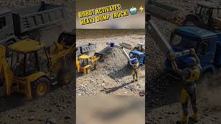 Robot Commander Fires Laser to Control Heavy Dump Truck! 🤖⚡ #shorts