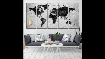 LARGE WALL ART WORLD MAP CANVAS PRINT- WATERCOLOR WORLD MAP TRAVEL CANVAS PRINT- MODERN XXL LARGE W