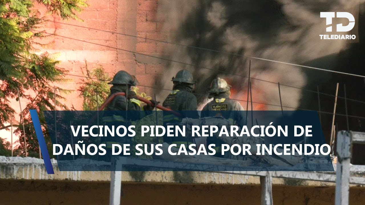 Incendio en fábrica de colchones deja 4 casas afectadas en Ecatepec
