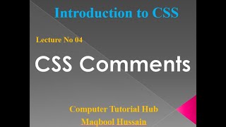 4. CSS Comments