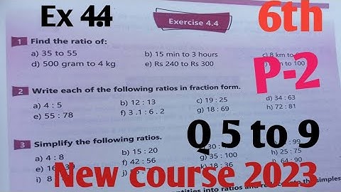 Class 6th Math Exercise 4.4 new course 2023 kpk and punjab textbook| Ex 4.4 class 6 Math SNC Part-2