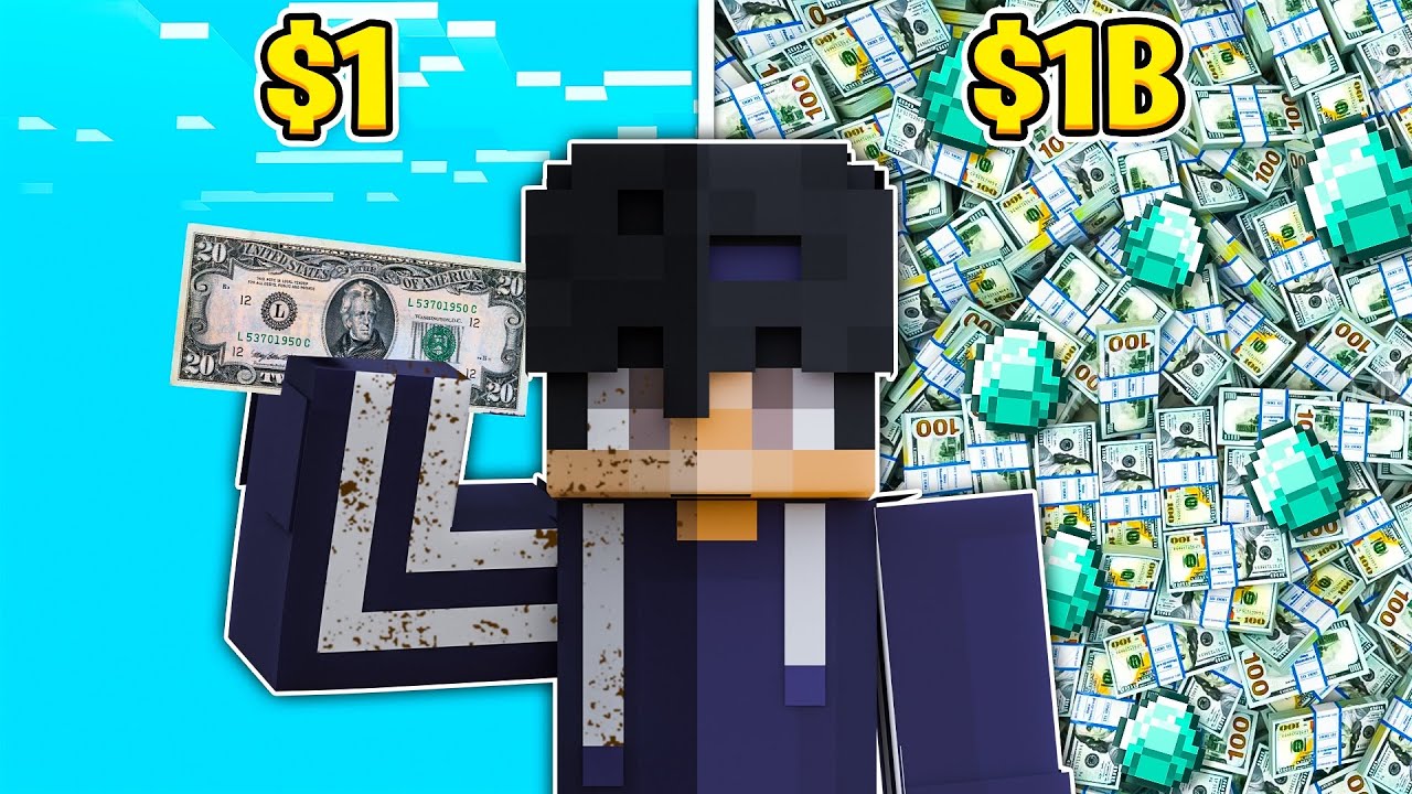 I Became TRILLIONAIRE With Only ONE DOLLAR In this Minecraft SMP!
