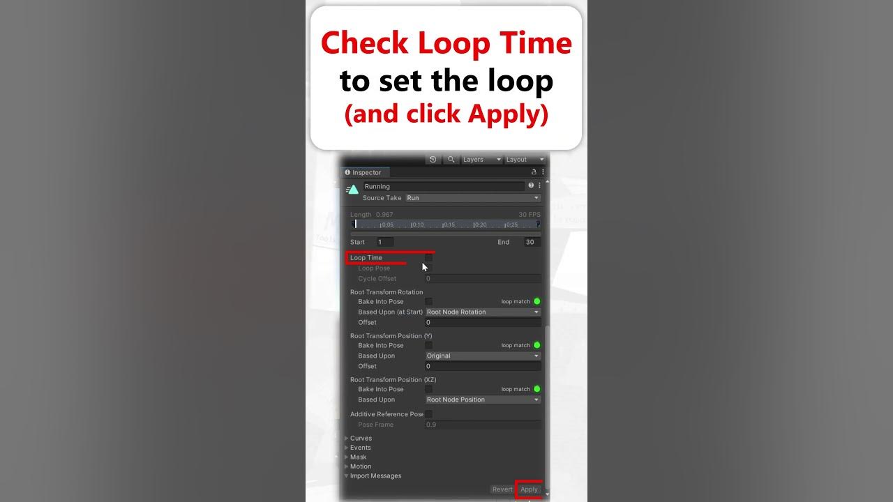 How do i fix my unity animation that s not looping youtube