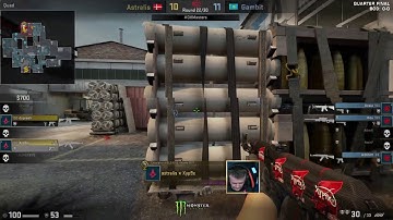 Gambit vs Astralis. Xyp9x denies the retake with a quad kill (Cache). DreamHack Masters Malmö 2017