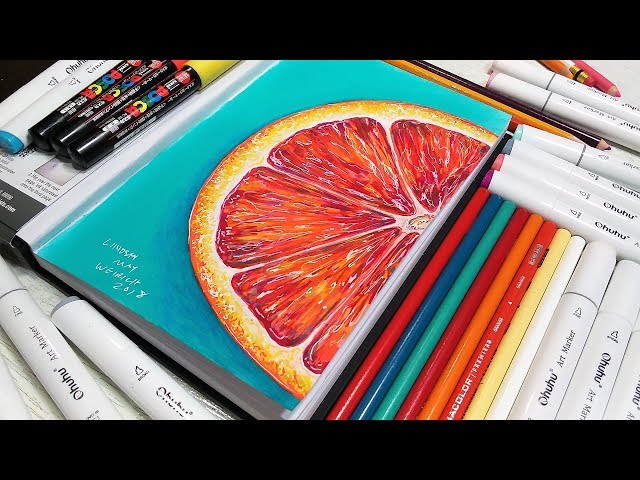 Juicy Citrus Slice Time-lapse Sketchbook Sunday!