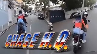 The Most Amazing Motorcycle Police Chase Ever!  (Full version 15+mins)