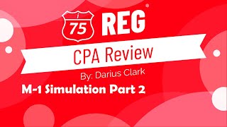 CPA Regulation (REG) Exam. Simulation Topics-M-1 Part 2 by Darius Clark.