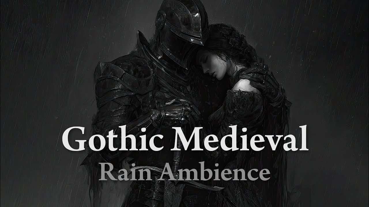 Gothic Medieval Ambience - 3 Hour Rain & Dark Knight Music for Studying