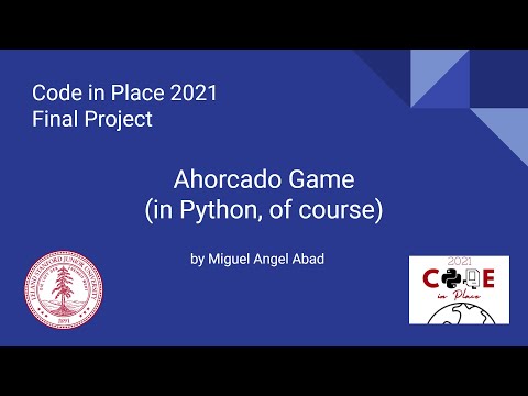 Code in Place 2021 Final Project   Ahorcado Game