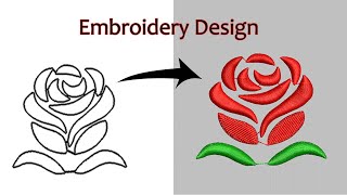 Rose Flower Design in Wilcom Embroidery Studio