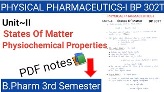 States Of Matter | Physical Pharmaceutics 3rd Sem | Unit-2