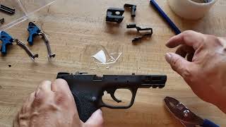 Adding Apex Flat Face Triggers (blue) to the M&P 3.6in 9mm pistols.