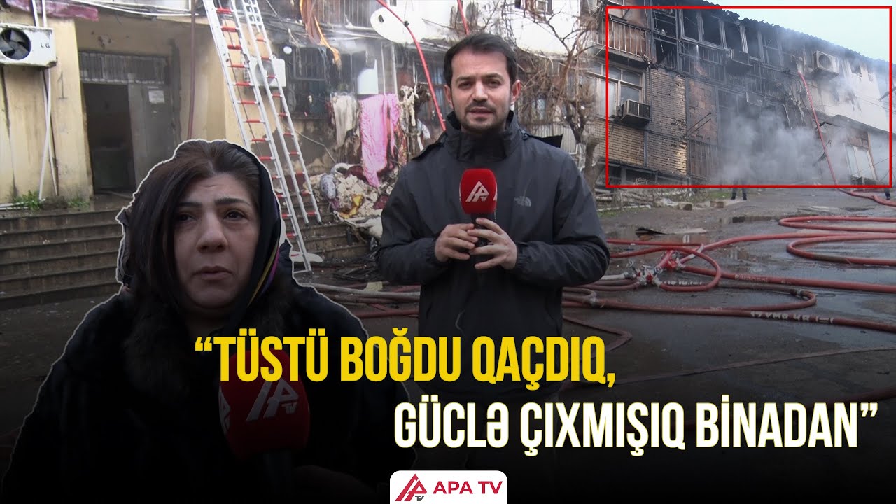 “Bina yanır, düşün, qaçın” - Binəqədidə binada yanğın: 30 nəfər təxliyə edildi – APA TV
